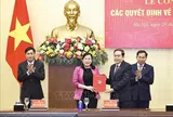 Chủ tịch Quốc hội Trần Thanh Mẫn chủ trì Lễ công bố các quyết định về công tác cán bộ