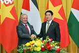 Chủ tịch nước Lương Cường hội đàm với Quốc vương Jordan