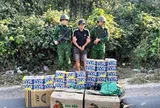 Bắt đối tượng vận chuyển trái phép 30 hộp pháo hoa nổ qua biên giới