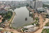 Hà Nội: Ì ạch thi công cải tạo hồ Tứ Liên