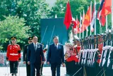 Lễ đón trọng thể Tổng Bí thư, Chủ tịch nước và Phu nhân thăm chính thức Vương quốc Thái Lan