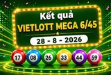 Vietlott 28/8 - Xổ số Vietlott Mega 6/45 hôm nay 28/8/2026