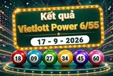 Vietlott 17/9 - Xổ số Vietlott Power 6/55 hôm nay 17/9/2026