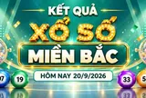XSMB 20/9 - Kết quả xổ số miền Bắc hôm nay 20/9/2026 - XSMB ngày 20 tháng 9