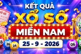 XSMN 25/9 - Kết quả XSMN ngày 25/9/2026 - Xổ số miền Nam ngày 25 tháng 9