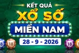 XSMN 28/9 - Kết quả XSMN ngày 28/9/2026 - Xổ số miền Nam ngày 28 tháng 9