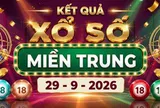 XSMT 29/9 - Kết quả xổ số miền Trung hôm nay 29/9/2026 - XSMT ngày 29 tháng 9