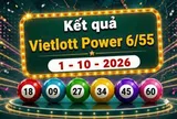 Vietlott 1/10 - Kết quả xổ số Vietlott Power 6/55 ngày 1 tháng 10