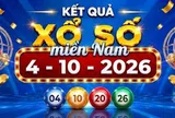 XSMN 4/10 - Kết quả xổ số miền Nam hôm nay 4/10/2026