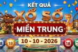 XSMT 10/10 - Kết quả xổ số miền Trung hôm nay ngày 10 tháng 10