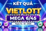 Vietlott 14/10 - Kết quả xổ số Vietlott Mega 6/45 ngày 14 tháng 10