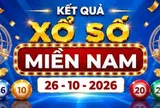 XSMN 26/10 - Kết quả xổ số miền Nam hôm nay ngày 26/10/2026