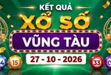 XSVT 27/10 - Kết quả xổ số Vũng Tàu ngày 27 tháng 10