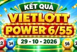 Vietlott 29/10 - Kết quả xổ số Vietlott Power 6/55 ngày 29 tháng 10