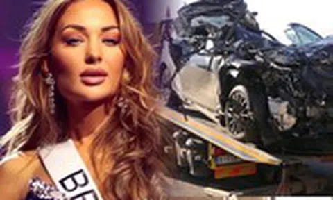 Hoa hậu Bỉ bị thương nặng phần mặt sau tai nạn giao thông nghiêm trọng