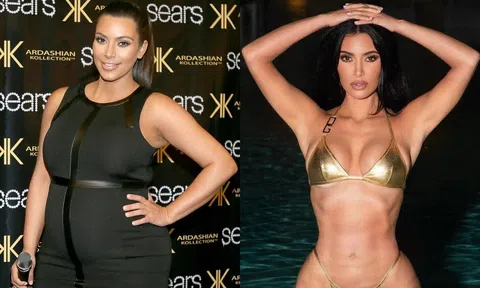 Bí kíp giúp Kim Kardashian giảm 27kg sau sinh, có thân hình đồng hồ cát
