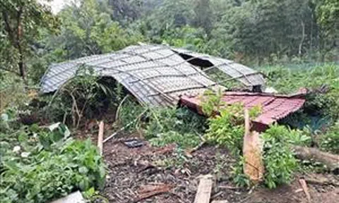 Yên Bái: 150 ngôi nhà bị thiệt hại và 2 người bị thương do dông lốc
