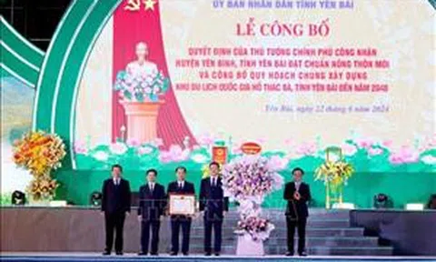 Yên Bái: Công bố Quyết định công nhận huyện Yên Bình đạt chuẩn nông thôn mới