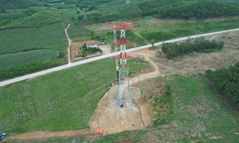 Đội xung kích EVNHCMC hoàn thành công tác lắp, dựng cột đầu tiên đường dây 500 kV mạch 3