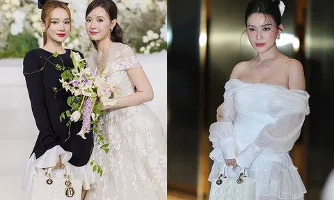 Nhã Phương, Sĩ Thanh xách túi Dior hơn 140 triệu đồng đến đám cưới Midu