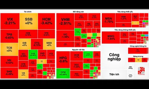 Áp lực bán gia tăng, VN-Index thủng mốc 1.240 điểm