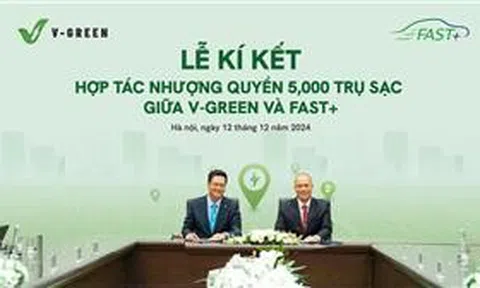 V-GREEN hợp tác Fast+ triển khai 5.000 trụ sạc đến hết năm 2025