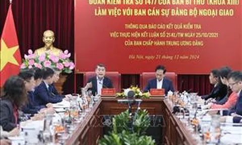 Đoàn kiểm tra số 1477 của Ban Bí thư làm việc với Ban cán sự đảng Bộ Ngoại giao