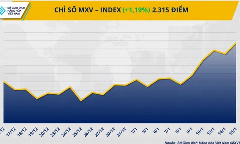 Chỉ số MXV-Index quay đầu leo lên mức cao nhất trong hơn 7 tháng