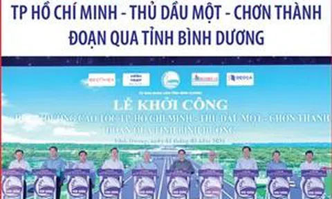 Thủ tướng dự khởi công cao tốc TP Hồ Chí Minh - Thủ Dầu Một - Chơn Thành đoạn qua tỉnh Bình Dương