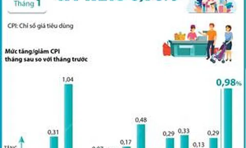 CPI tháng 1/2025 tăng 0,98%