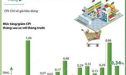 CPI tháng 2/2025 tăng 0,34%