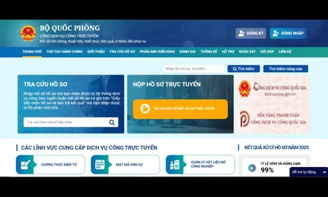 Bộ Quốc phòng công bố 52 thủ tục hành chính thực hiện trên môi trường điện tử