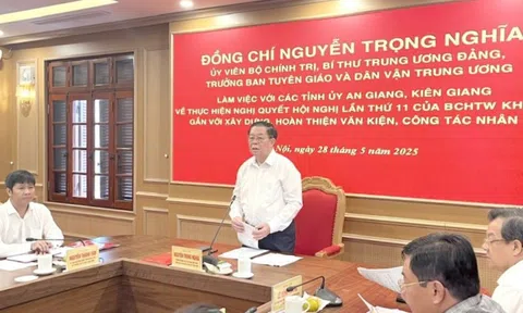Đồng chí Nguyễn Trọng Nghĩa làm việc với lãnh đạo tỉnh An Giang và Kiên Giang về công tác sắp xếp bộ máy