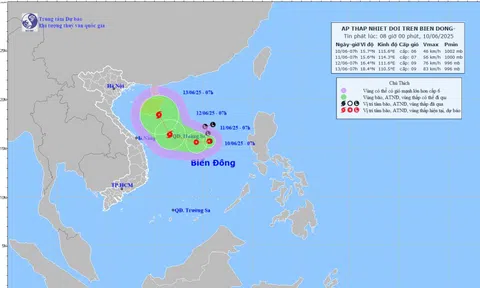Áp thấp nhiệt đới có thể mạnh lên thành bão số 1 vào ngày 12/6