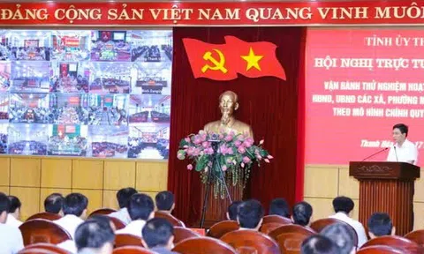 Thanh Hóa vận hành thử nghiệm chính quyền địa phương 2 cấp, kết nối trực tuyến 166 điểm cầu