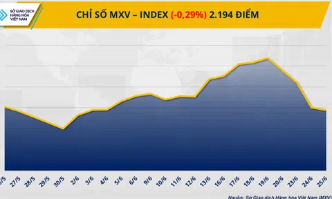 Sắc đỏ tiếp tục áp đảo, chỉ số MXV-Index rơi khỏi vùng 2.200 điểm