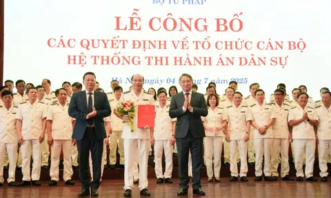Công bố các quyết định bổ nhiệm cán bộ chủ chốt hệ thống thi hành án dân sự
