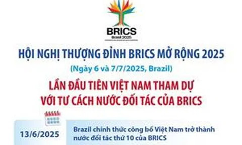 Lần đầu tiên Việt Nam tham dự với tư cách Nước đối tác của BRICS