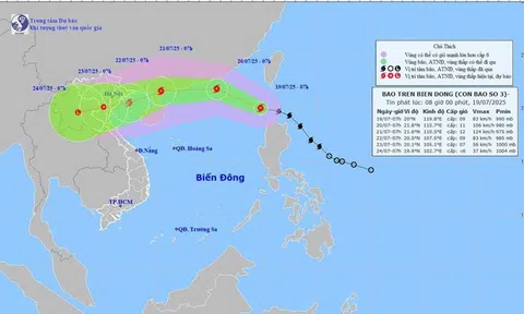 Bão số 3 Wipha gây biển động dữ dội, cảnh báo rủi ro thiên tai cấp độ 3 ở Bắc Biển Đông