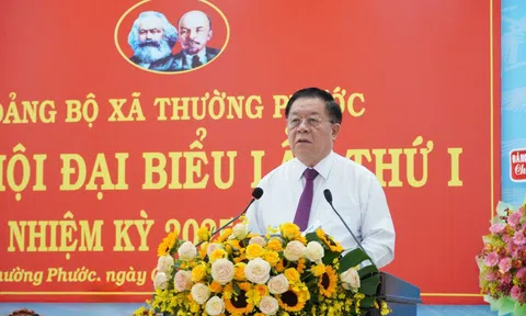 Trưởng Ban Tuyên giáo và Dân vận Nguyễn Trọng Nghĩa dự Đại hội Đảng bộ xã Thường Phước, tỉnh Đồng Tháp