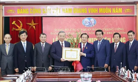 Tổng Bí thư Tô Lâm trao Huy hiệu 45 năm tuổi Đảng tặng đồng chí Phan Đình Trạc