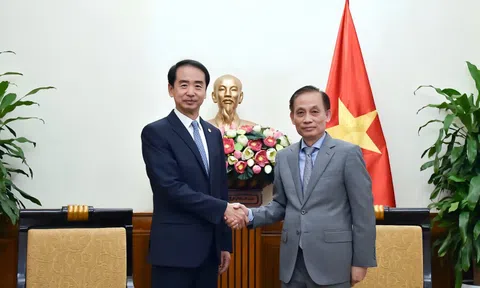Quyền Bộ trưởng Ngoại giao Lê Hoài Trung tiếp Đại sứ Trung Quốc Hà Vĩ