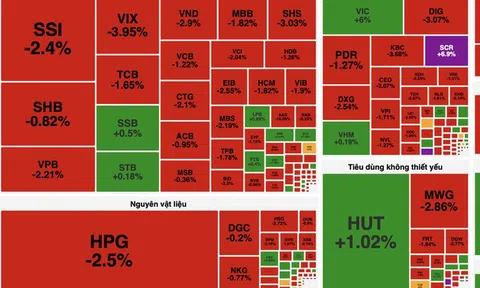 VN-Index mất gần 10 điểm, cổ phiếu công nghệ và bất động sản ngược dòng