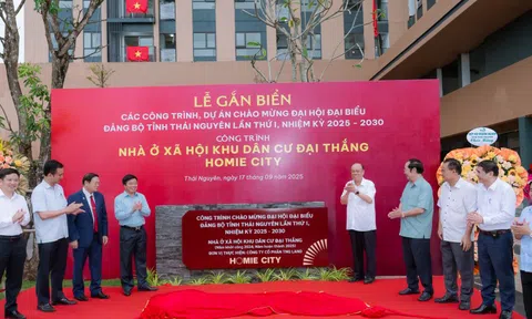 Thái Nguyên gắn biển công trình tiêu biểu chào mừng Đại hội Đảng bộ tỉnh: Nhà ở xã hội Khu dân cư Đại Thắng