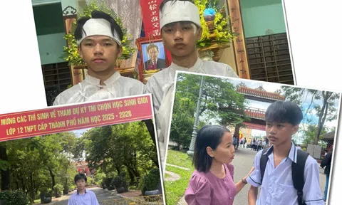 Xúc động chuyện 2 anh em ở Huế đội tang cha đi thi học sinh giỏi