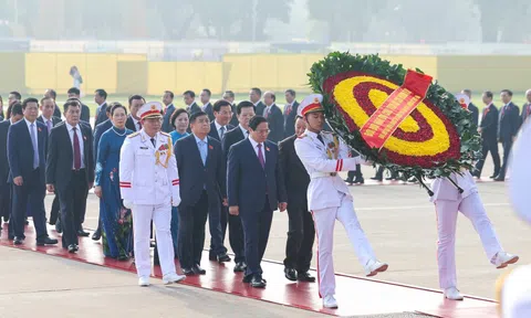 Đoàn đại biểu dự Đại hội Đảng bộ Chính phủ vào Lăng viếng Chủ tịch Hồ Chí Minh