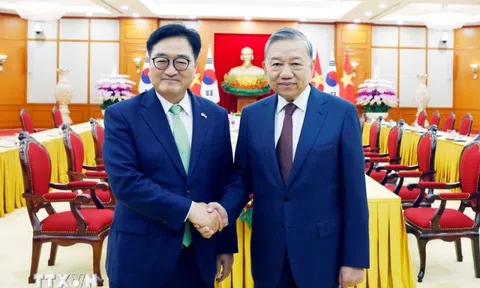 Tổng Bí thư Tô Lâm hội kiến với Chủ tịch Quốc hội Hàn Quốc
