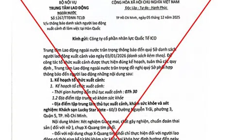Giả mạo văn bản của Bộ Nội vụ để lừa đảo người lao động