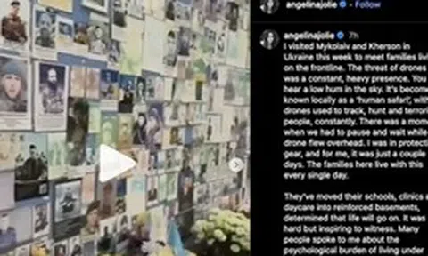 Angelina Jolie kể về mối đe doạ UAV khi thăm thành phố tiền tuyến nguy hiểm nhất ở Ukraine