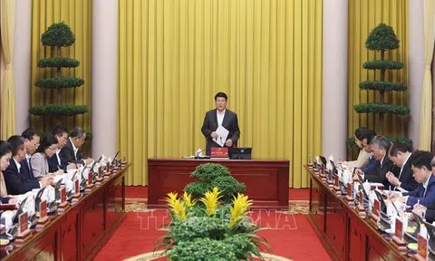 Chủ tịch nước Lương Cường chủ trì giao ban công tác với Văn phòng Chủ tịch nước